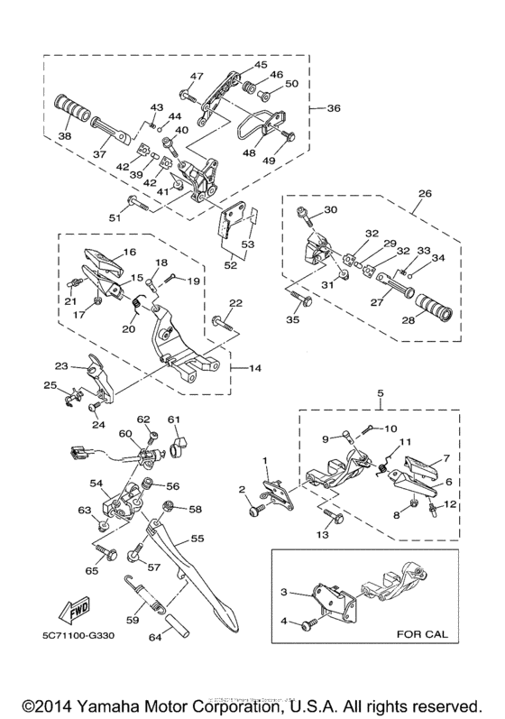 Подножки & Подставка Yamaha XV1900 XV1900CU Raider S