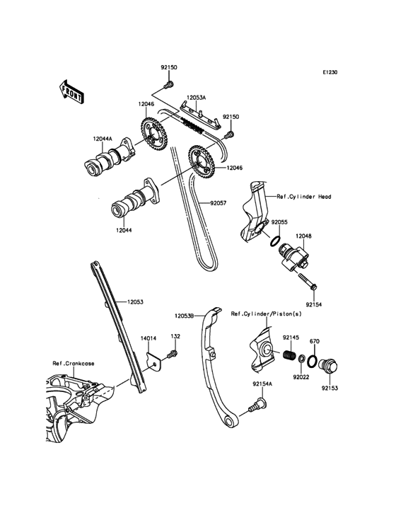 Распредвал & Цепь ГРМ & Натяжитель Kawasaki BX250 BX250 NINJA 250SL ABS