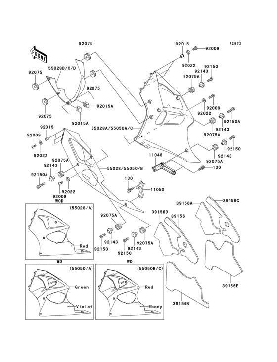 Cowling lowers(1/2)(zx600-g1) Kawasaki ZX600 ZX600 Ninja ZX-6R Cowling lowers(1/2)(zx600-g1) Kawasaki ZX600 ZX600 Ninja ZX-6R