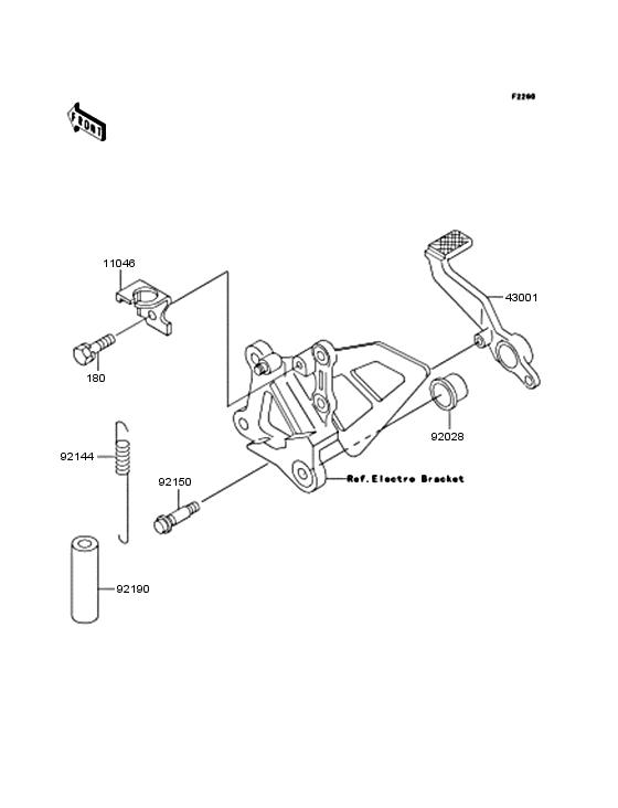 Brake pedal/torque link Kawasaki ZX750 ZX750 Ninja ZX-7R