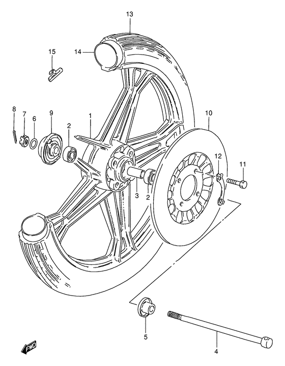 Переднее колесо Suzuki GN125 GN125