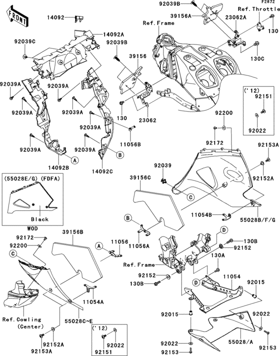 Cowling lowers(1/2) Kawasaki ZX1400 ZX1400 ZZR1400 ABS