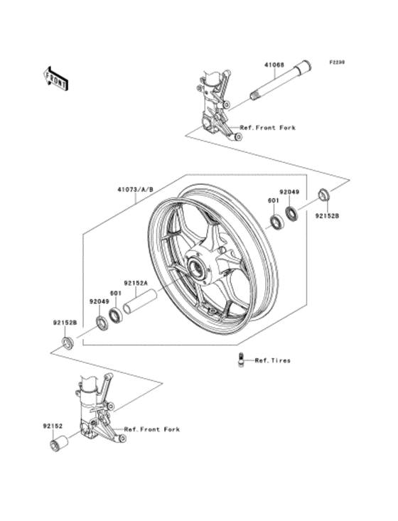 Front wheel Kawasaki ZX1400 ZX1400 Ninja ZX-14R ABS