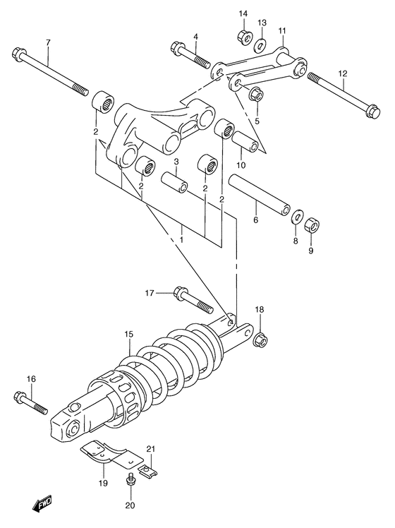 Рычаг прогрессии Suzuki AN250 AN250 Burgman (European analogue of 