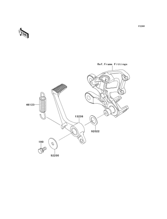 Brake pedal/torque link Kawasaki ZX1400 ZX1400 Ninja ZX-14R ABS