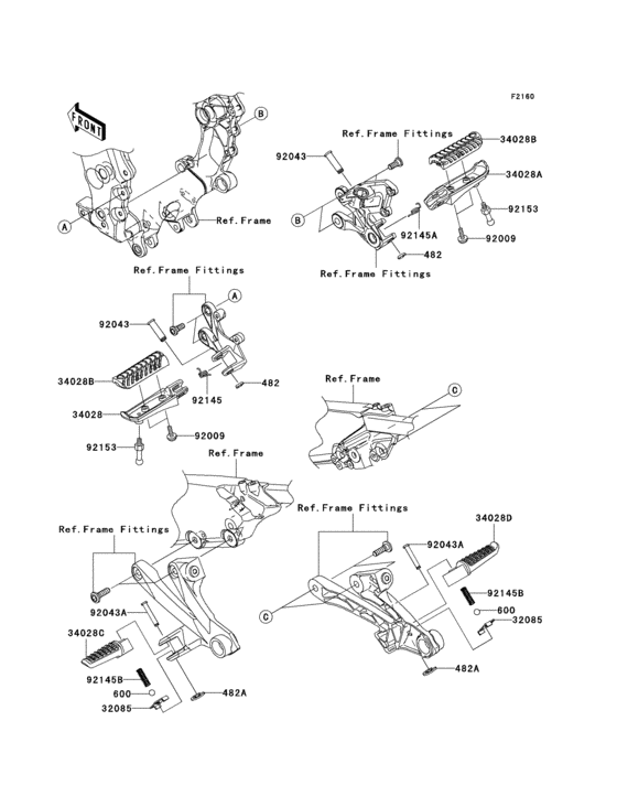 Подножки Kawasaki ZX1400 ZX1400 Ninja ZX-14 Подножки Kawasaki ZX1400 ZX1400 Ninja ZX-14