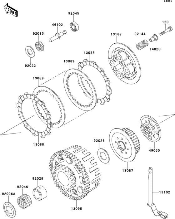 Сцепление Kawasaki ZX400 ZX400 ZXR400