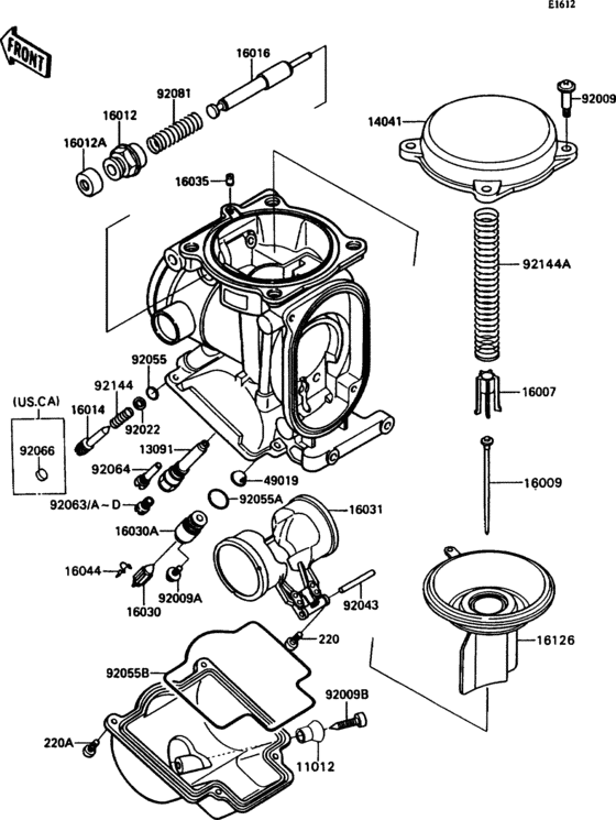 Carburetor parts(1/2)(-015042) Kawasaki ZX1100 ZX1100 Ninja ZX-11
