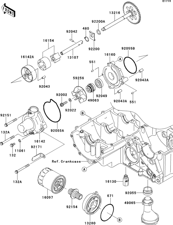 Масляный насос Kawasaki ZR750 ZR750 Z750R ABS Масляный насос Kawasaki ZR750 ZR750 Z750R ABS