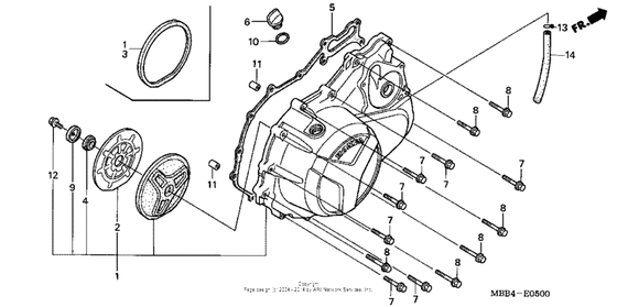 Правая крышка картера Honda VTR1000 VTR1000F Superhawk