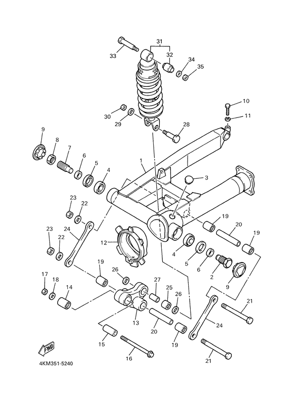 Rear arm. suspension Yamaha XJ900 XJ900S Diversion