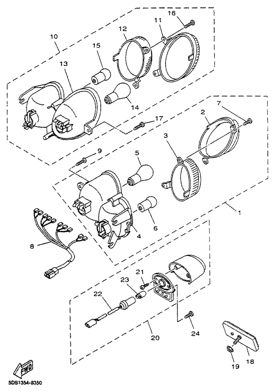Задний фонарь (Стоп-сигнал) Yamaha YP125 YP125R Majesty