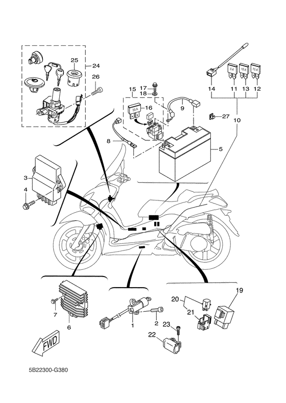 Электрооборудование 1 Yamaha VP250 VP250 X-City