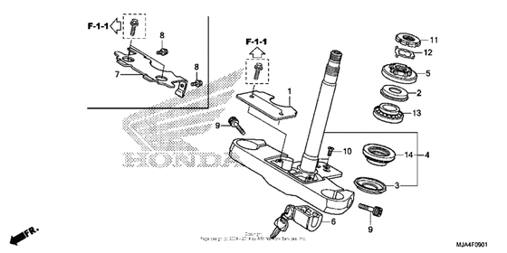 Steering stem (2) Honda VT750 VT750C2F Shadow Spirit