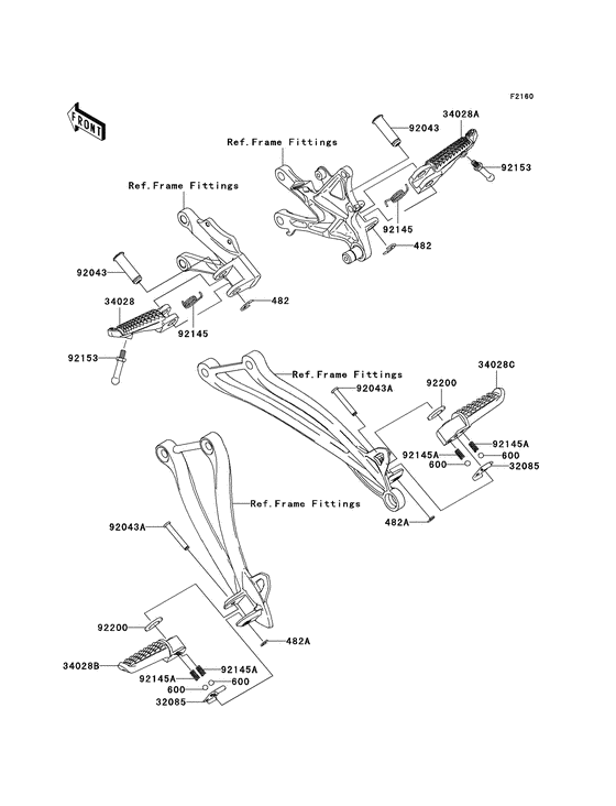 Подножки Kawasaki ZX1000 ZX1000 Ninja ZX-10R