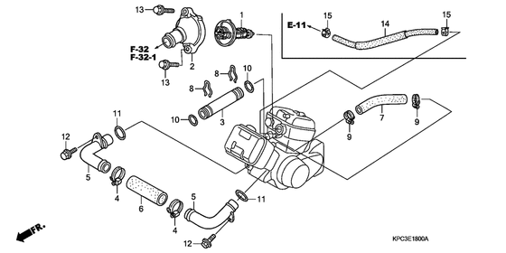 Water hose connection Honda XL125 XL125V Varadero