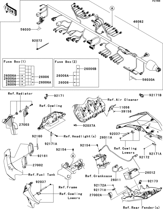 Chassis electrical equipment(jbf) Kawasaki ZX1000 ZX1000 Ninja ZX-10R
