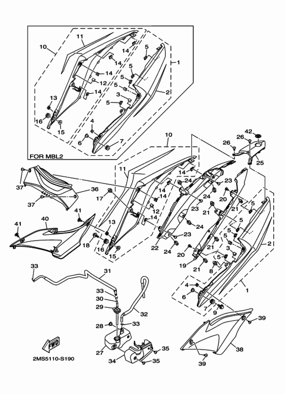 Боковая крышка Yamaha YZF-R3 YZF-R3A