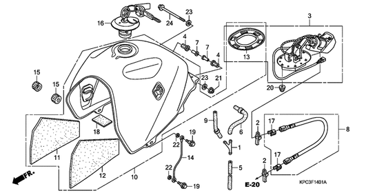 Fuel tank/fuel pump Honda XL125 XL125V Varadero