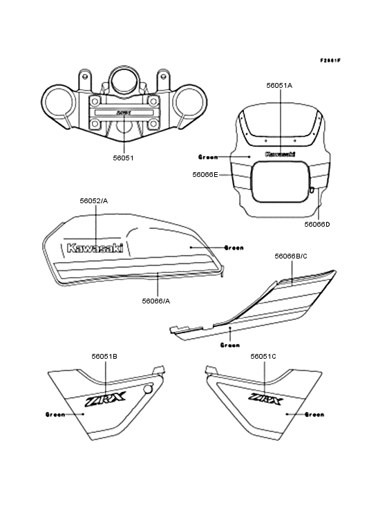 Наклейки Kawasaki ZR400 ZR400 ZRX
