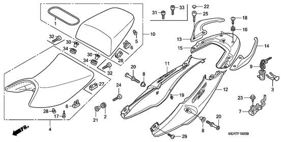 Сиденье & Боковой обтекатель Honda CBF600 CBF600 (Naked)