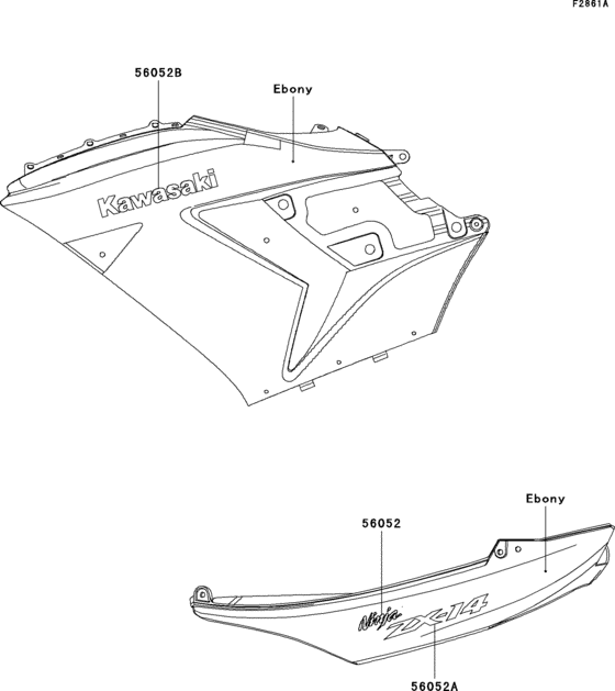 Decals(ebony)(a6f) Kawasaki ZX1400 ZX1400 Ninja ZX-14