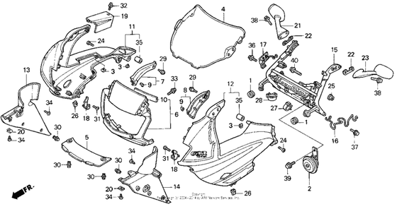 Передний обтекатель Honda CBR600 CBR600F Smokin' Joe's Edition