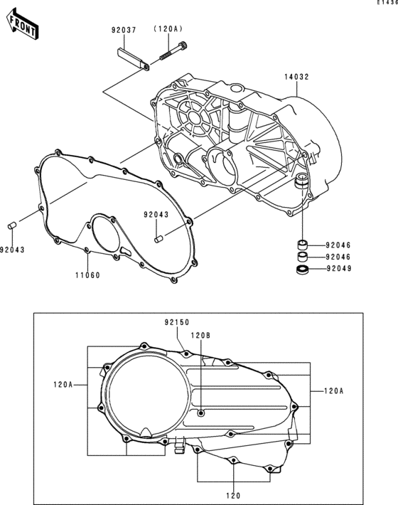 Right engine cover(s) Kawasaki VN800 VN800 Vulcan 800