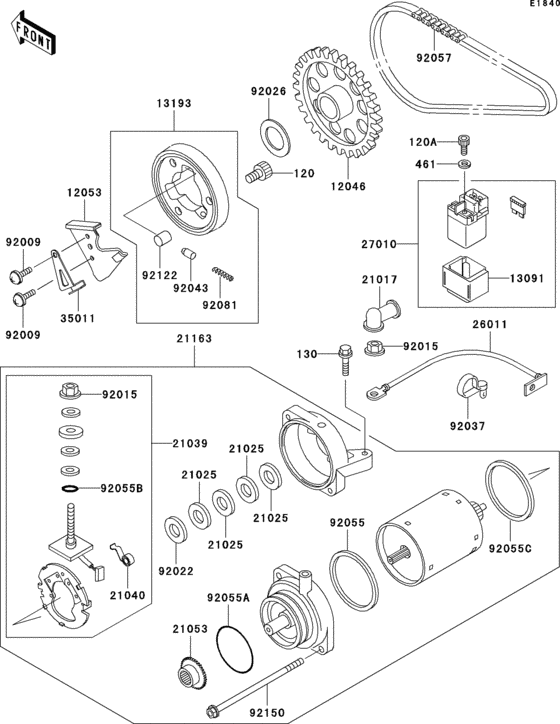 Starter motor Kawasaki EN500 EN500 Vulcan 500 LTD