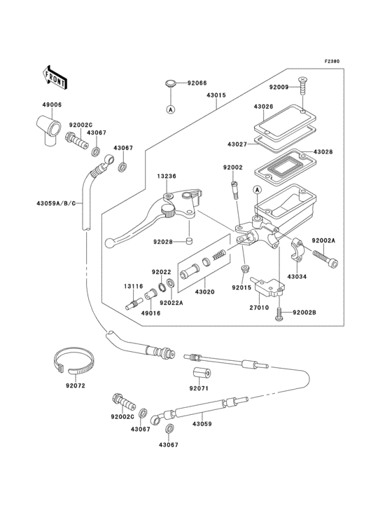 Clutch master cylinder Kawasaki ZG1000 ZG1000 Concours