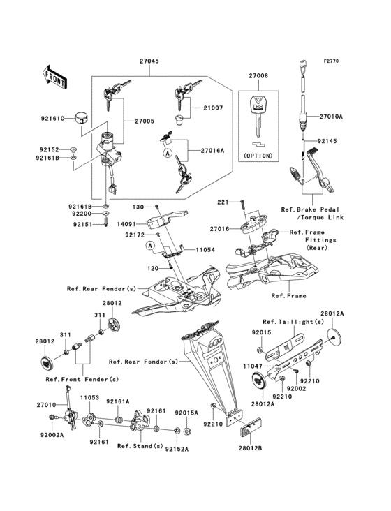 Ignition switch/locks/reflectors Kawasaki ZX600 ZX600 Ninja ZX-6R