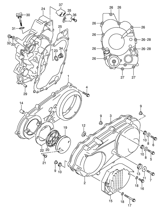Крышки картера Suzuki AN250 AN250 Burgman (European analogue of 