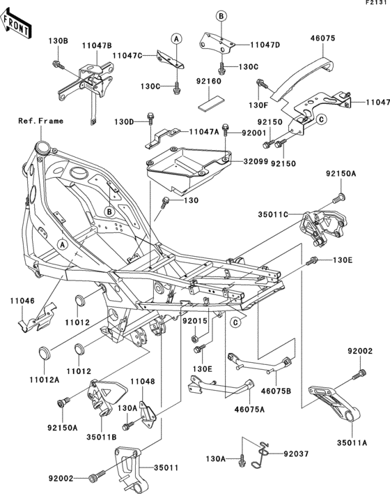 Крепление двигателя Kawasaki ZX600 ZX600 ZZ-R600