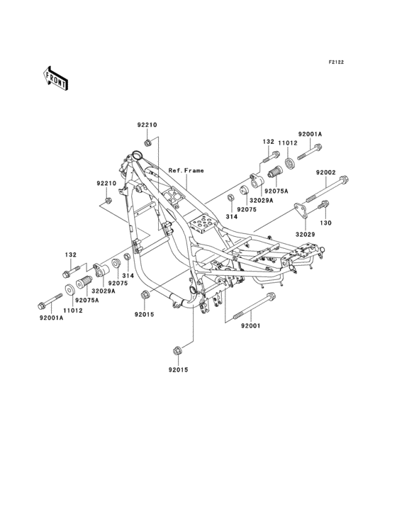 Engine mount Kawasaki ZR750 ZR750 ZR-7S