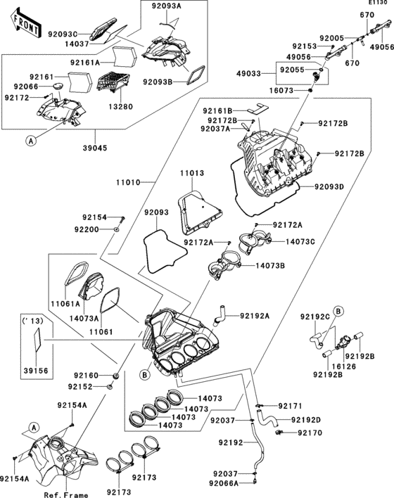 Air cleaner(1/2) Kawasaki ZX1000 ZX1000 Ninja ZX-10R