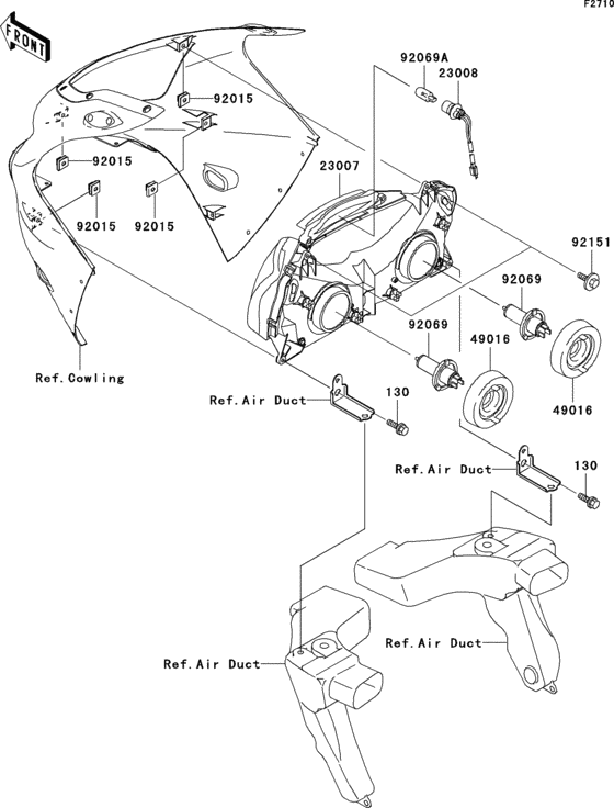 Headlight(s) Kawasaki ZX1200 ZX1200 Ninja ZX-12R