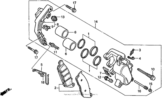 Передний тормозной суппорт Honda VT750 VT750CD Shadow Deluxe