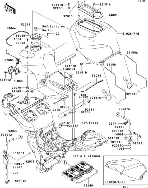 Fuel tank(1/2) Kawasaki ZX1200 ZX1200 Ninja ZX-12R