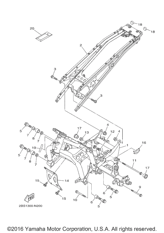 Рама Yamaha XTZ1200 XT1200Z Super Tenere