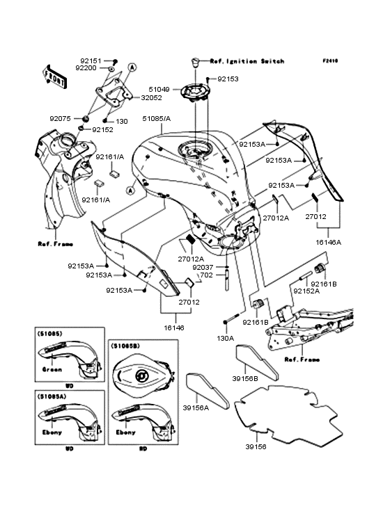 Топливный бак Kawasaki ZX600 ZX600 Ninja ZX-6R Топливный бак Kawasaki ZX600 ZX600 Ninja ZX-6R