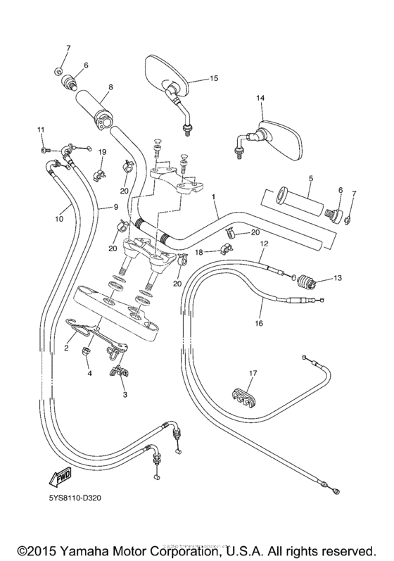Руль & Тросики Yamaha XVS1100 XVS11AWXCW V-Star Classic