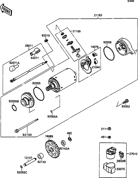 Starter motor Kawasaki ZX750 ZX750 ZXR750