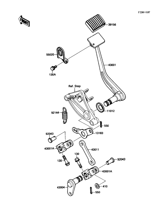 Brake pedal/torque link Kawasaki VN1500 VN1500 Vulcan 88 SE Brake pedal/torque link Kawasaki VN1500 VN1500 Vulcan 88 SE