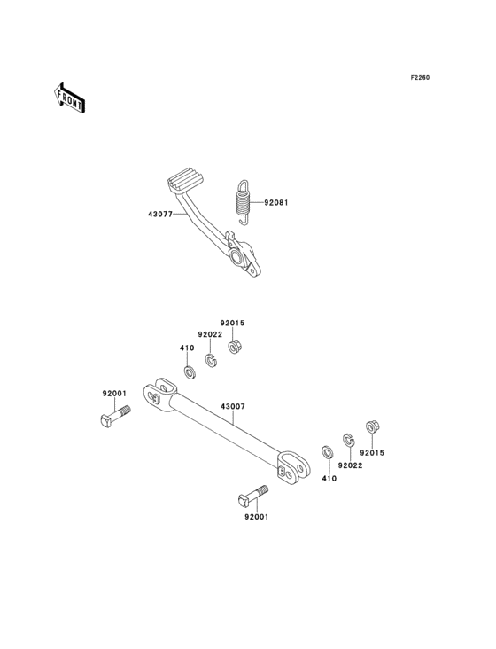 Brake pedal/torque link Kawasaki ZG1000 ZG1000 Concours