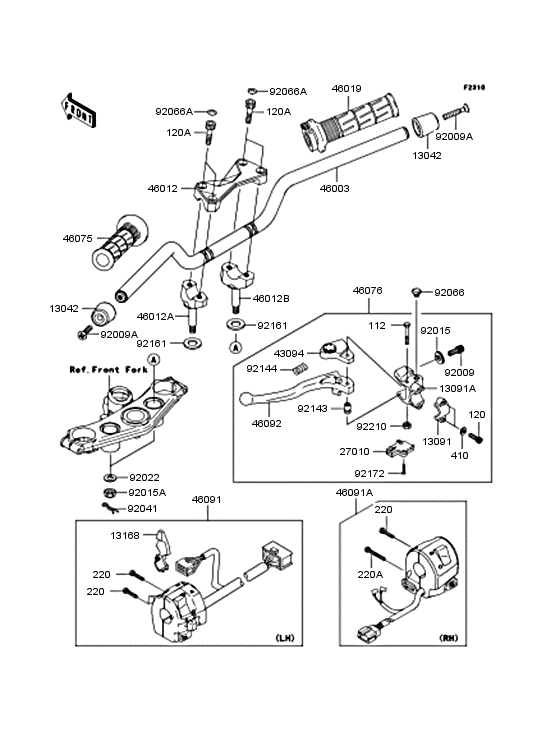Handlebar Kawasaki ZR750 ZR750 Z750S