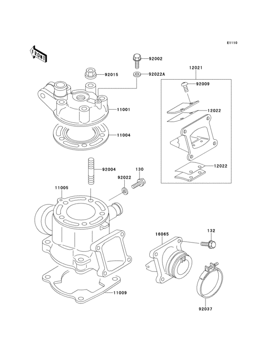 Cylinder head/cylinder Kawasaki KX80 KX80 Big Wheel
