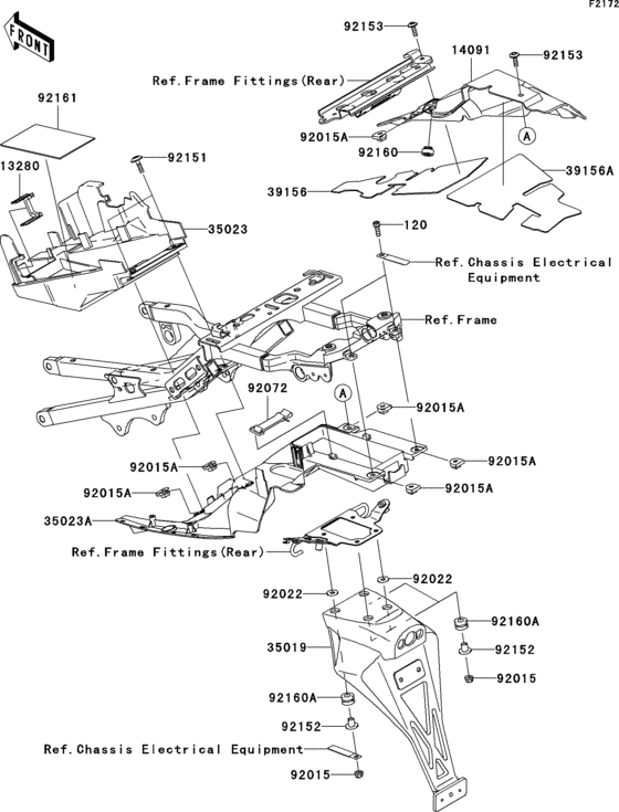 Заднее крыло Kawasaki ZX600 ZX600 Ninja ZX-6RR