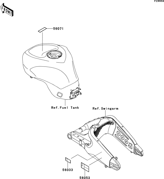 Информационные наклейки (rdf) Kawasaki ZX600 ZX600 Ninja ZX-6R