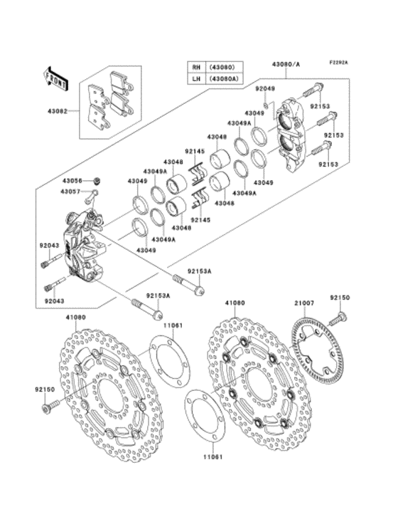 Передний тормоз Kawasaki ZX1400 ZX1400 ZZR1400 ABS