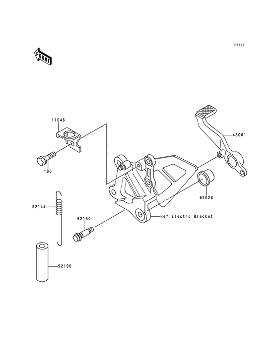 Brake pedal/torque link Kawasaki ZX750 ZX750 Ninja ZX-7RR